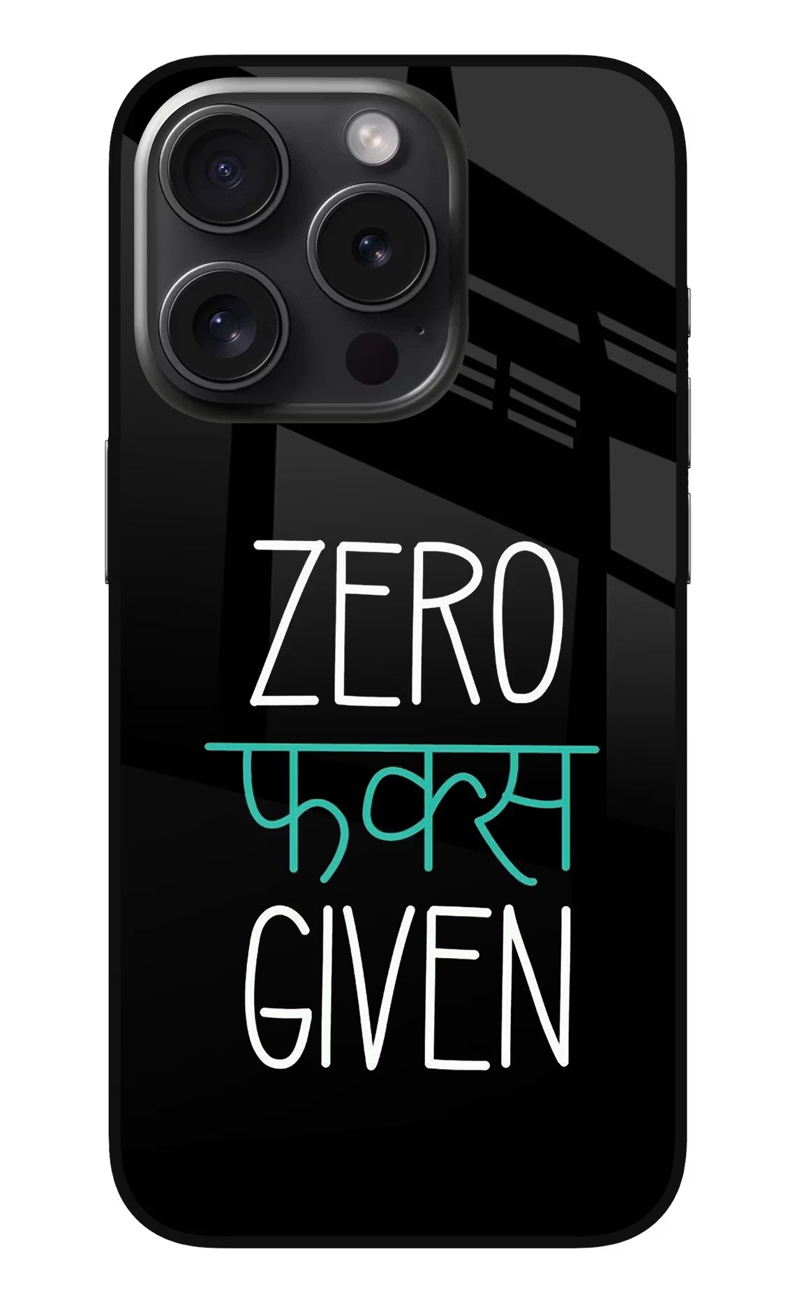 Zero Fucks Given iPhone 15 Pro Max Glass Case Back Cover by Casekaro
