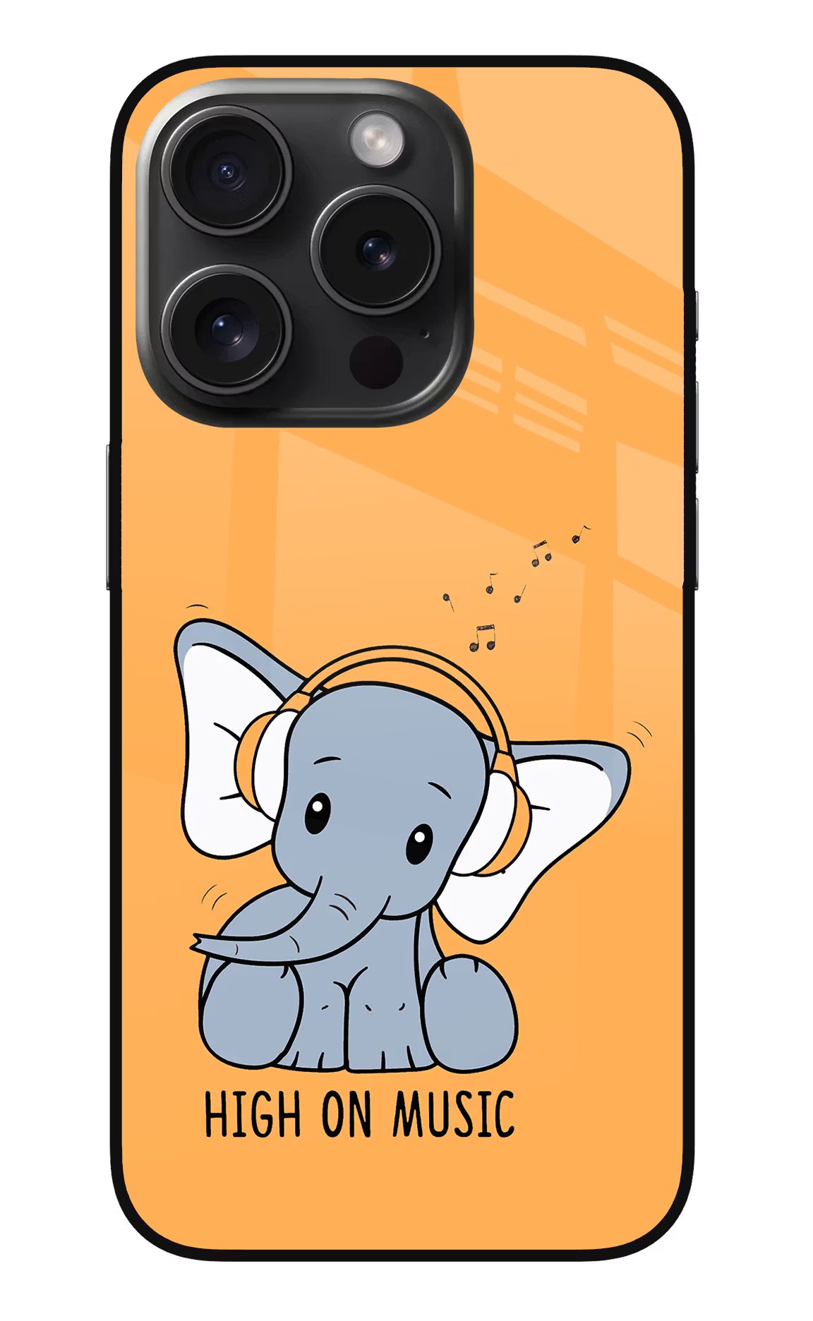 High On Music iPhone 15 Pro Max Glass Case Back Cover by Casekaro