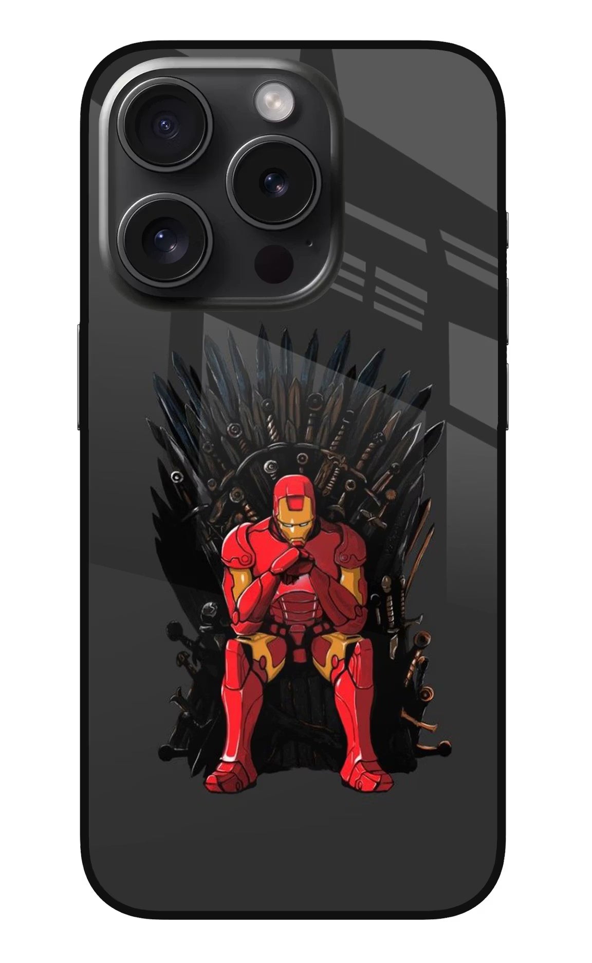 Ironman Throne iPhone 15 Pro Max Glass Case Back Cover by Casekaro