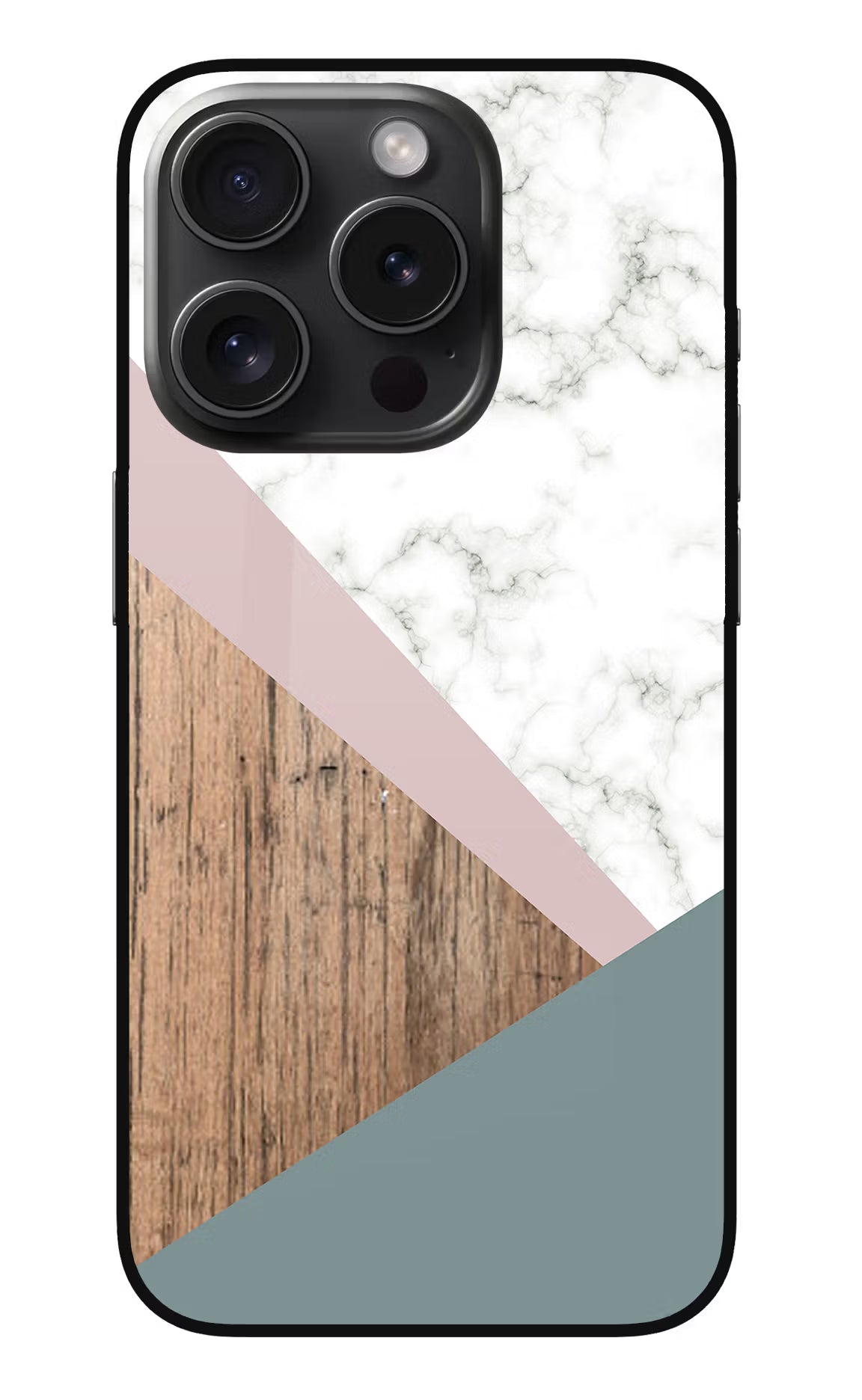 Marble wood Abstract iPhone 15 Pro Max Glass Case Back Cover by Casekaro
