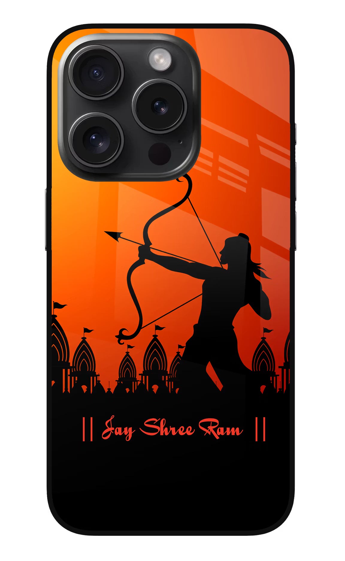 Lord Ram - 4 iPhone 15 Pro Max Glass Case Back Cover by Casekaro