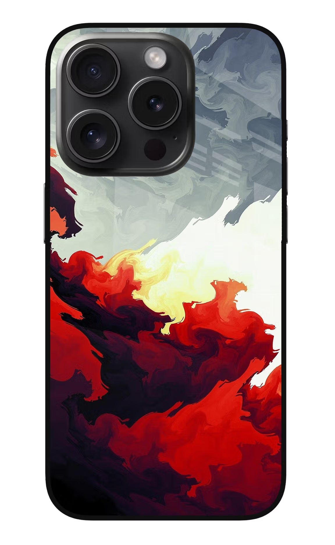 Fire Cloud iPhone 15 Pro Max Glass Case Back Cover by Casekaro