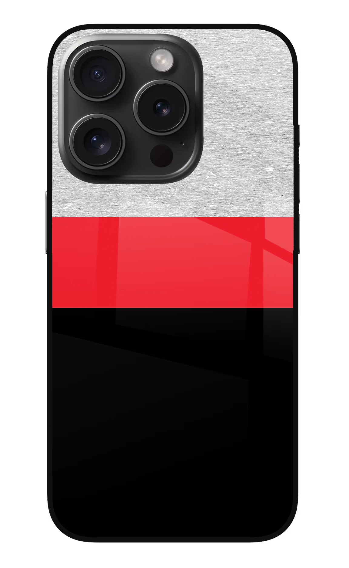 Tri Color Pattern iPhone 15 Pro Max Glass Case Back Cover by Casekaro