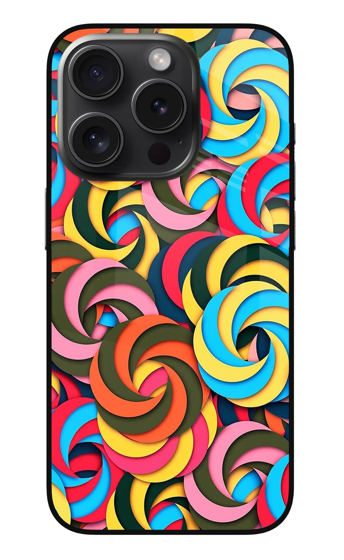 Spiral Pattern iPhone 15 Pro Max Glass Case