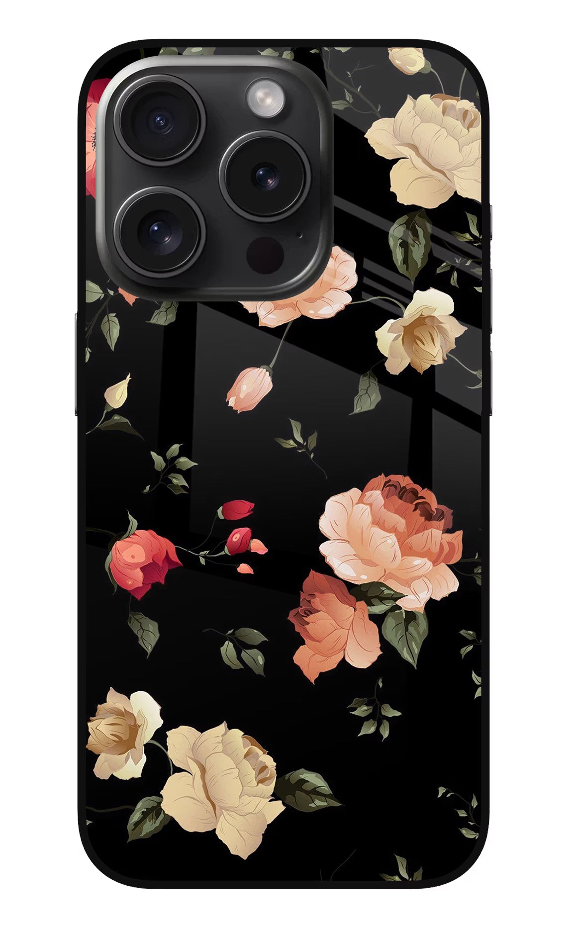 Flowers iPhone 15 Pro Max Glass Case Back Cover by Casekaro