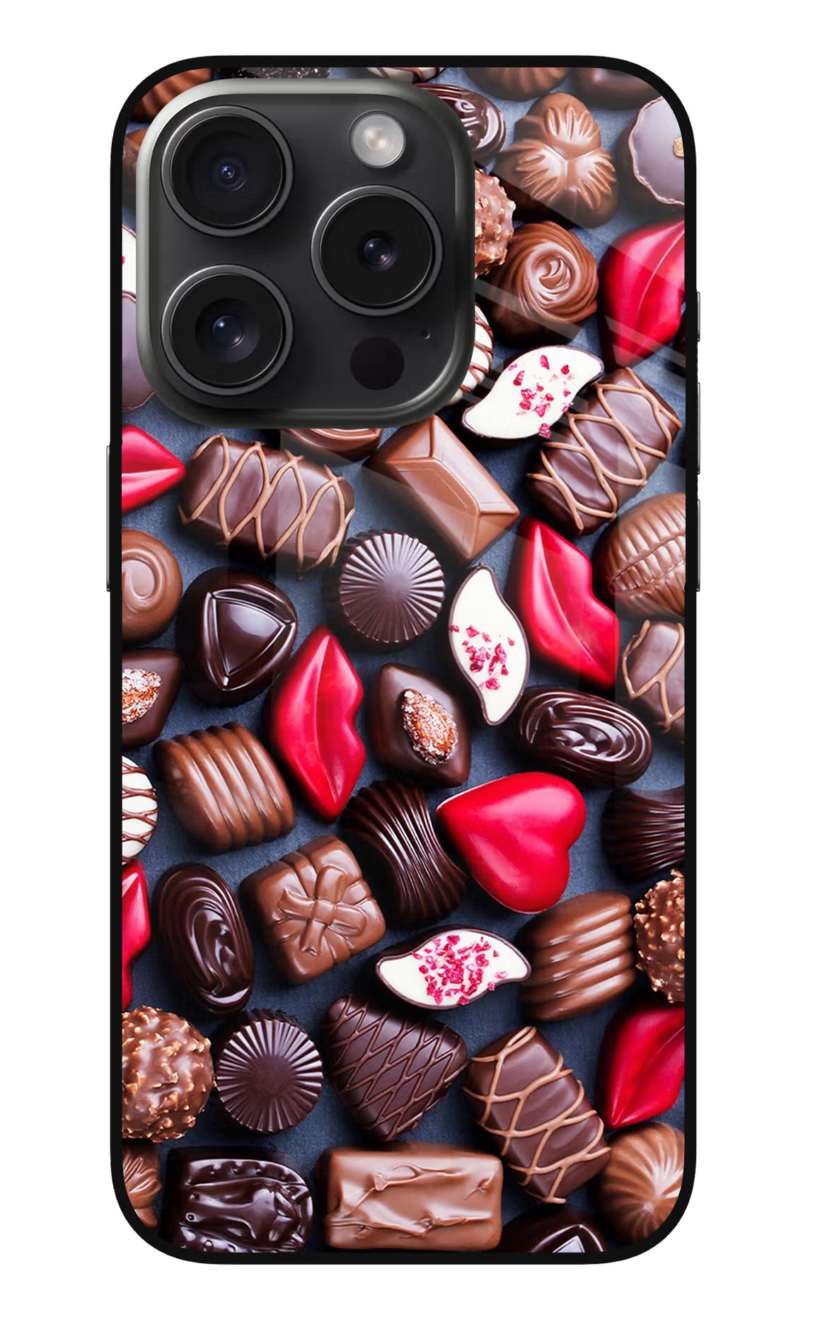 Chocolates iPhone 15 Pro Max Glass Case Back Cover by Casekaro