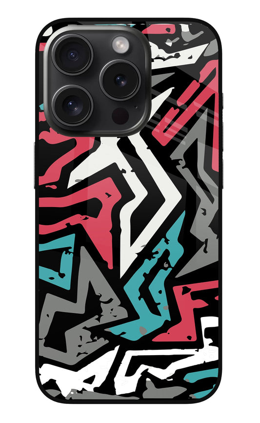 Geometric Graffiti iPhone 15 Pro Max Glass Case