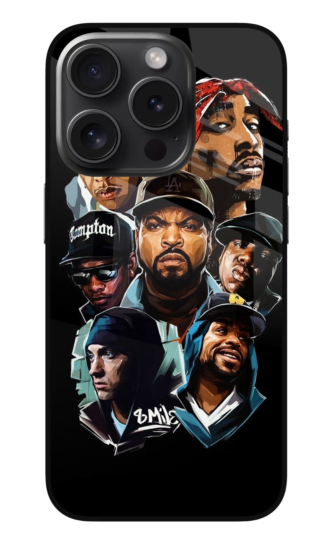 Rappers iPhone 15 Pro Max Glass Case Back Cover by Casekaro