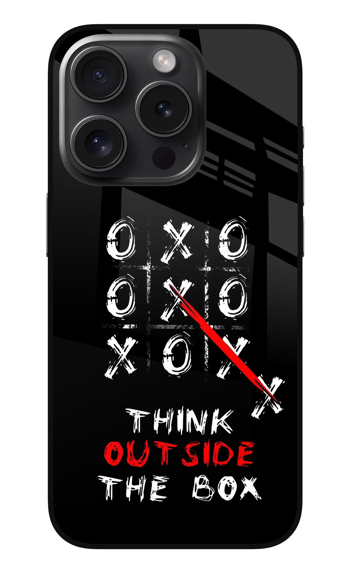 Think out of the BOX iPhone 15 Pro Max Glass Case Back Cover by Casekaro