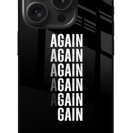 Again Again Gain iPhone 15 Pro Max Glass Case Back Cover by Casekaro