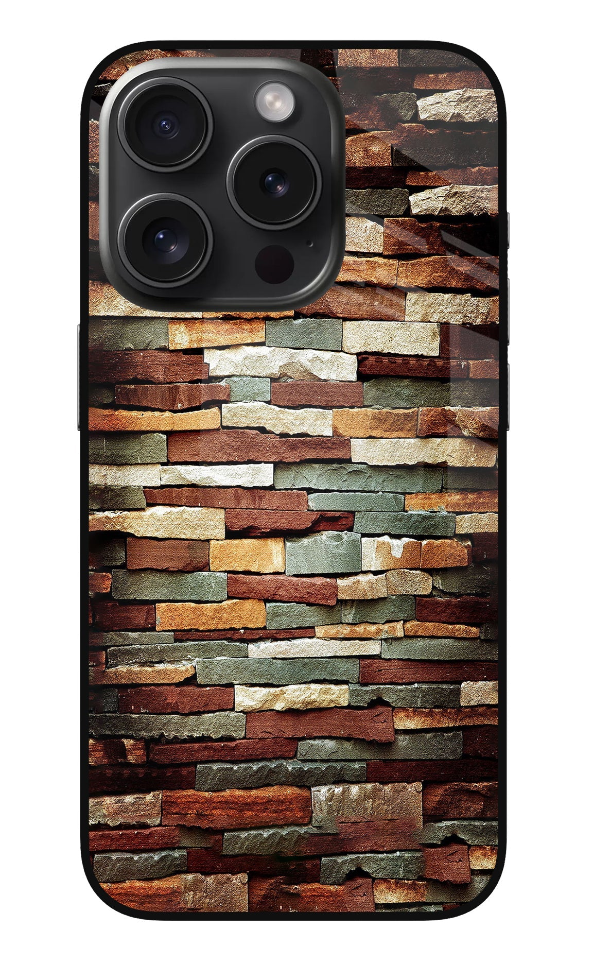 Bricks Pattern iPhone 15 Pro Max Glass Case