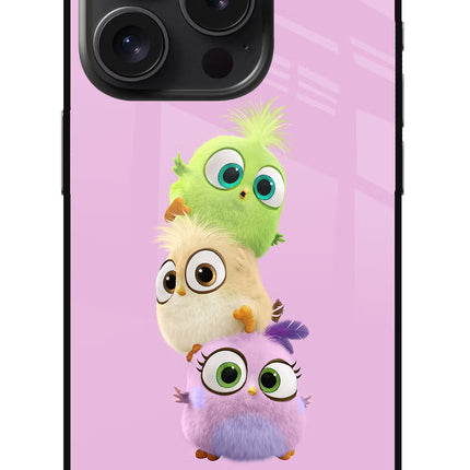 Cute Little Birds iPhone 15 Pro Max Glass Case