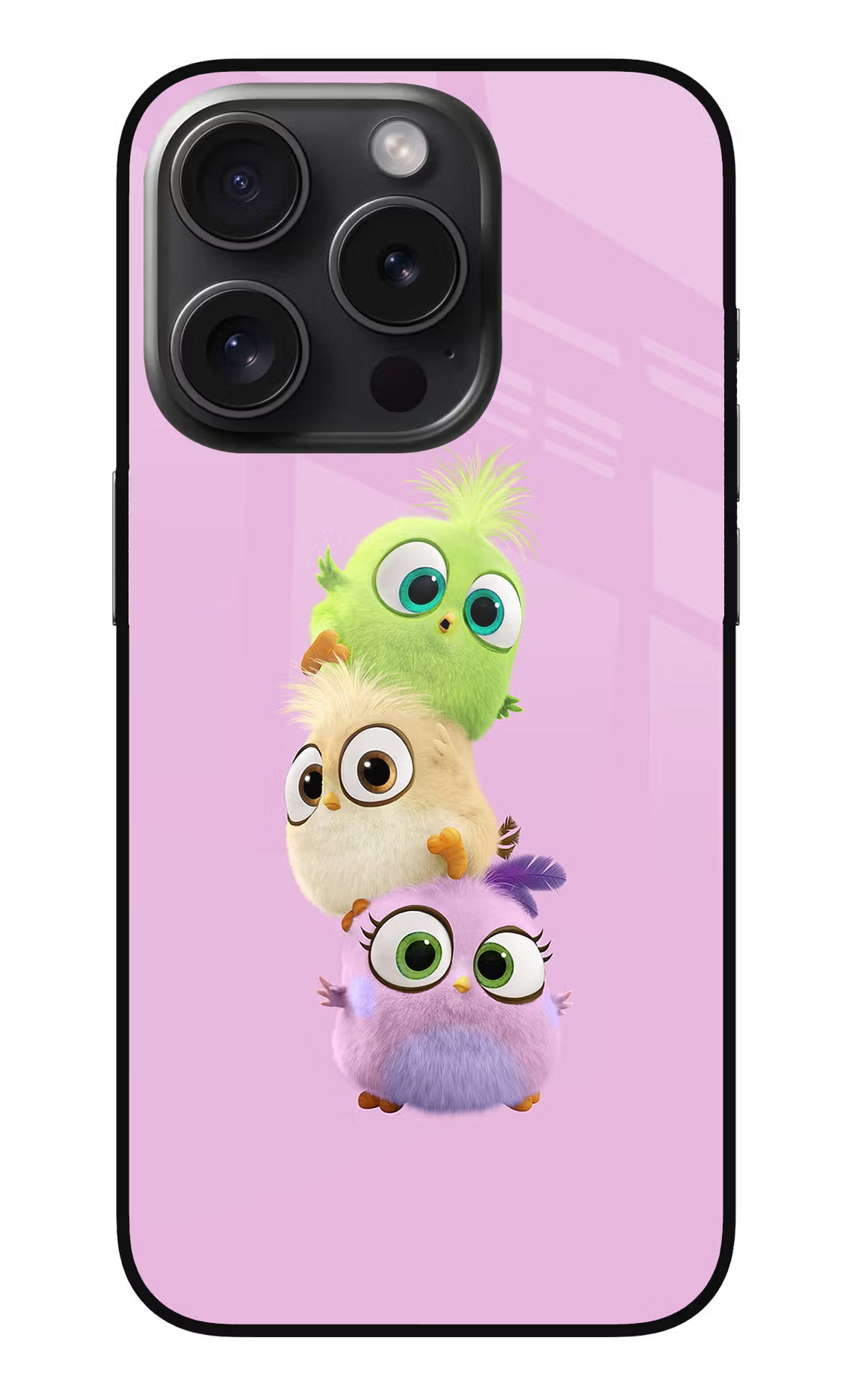 Cute Little Birds iPhone 15 Pro Max Glass Case Back Cover by Casekaro
