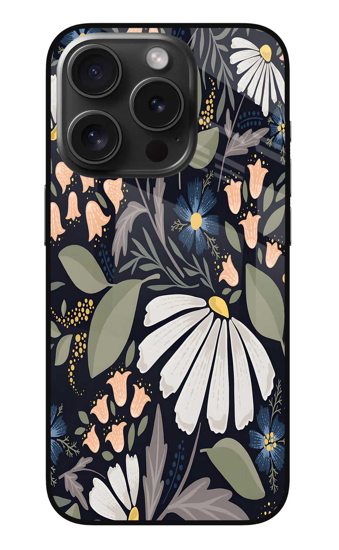 Flowers Art iPhone 15 Pro Max Glass Case Back Cover by Casekaro