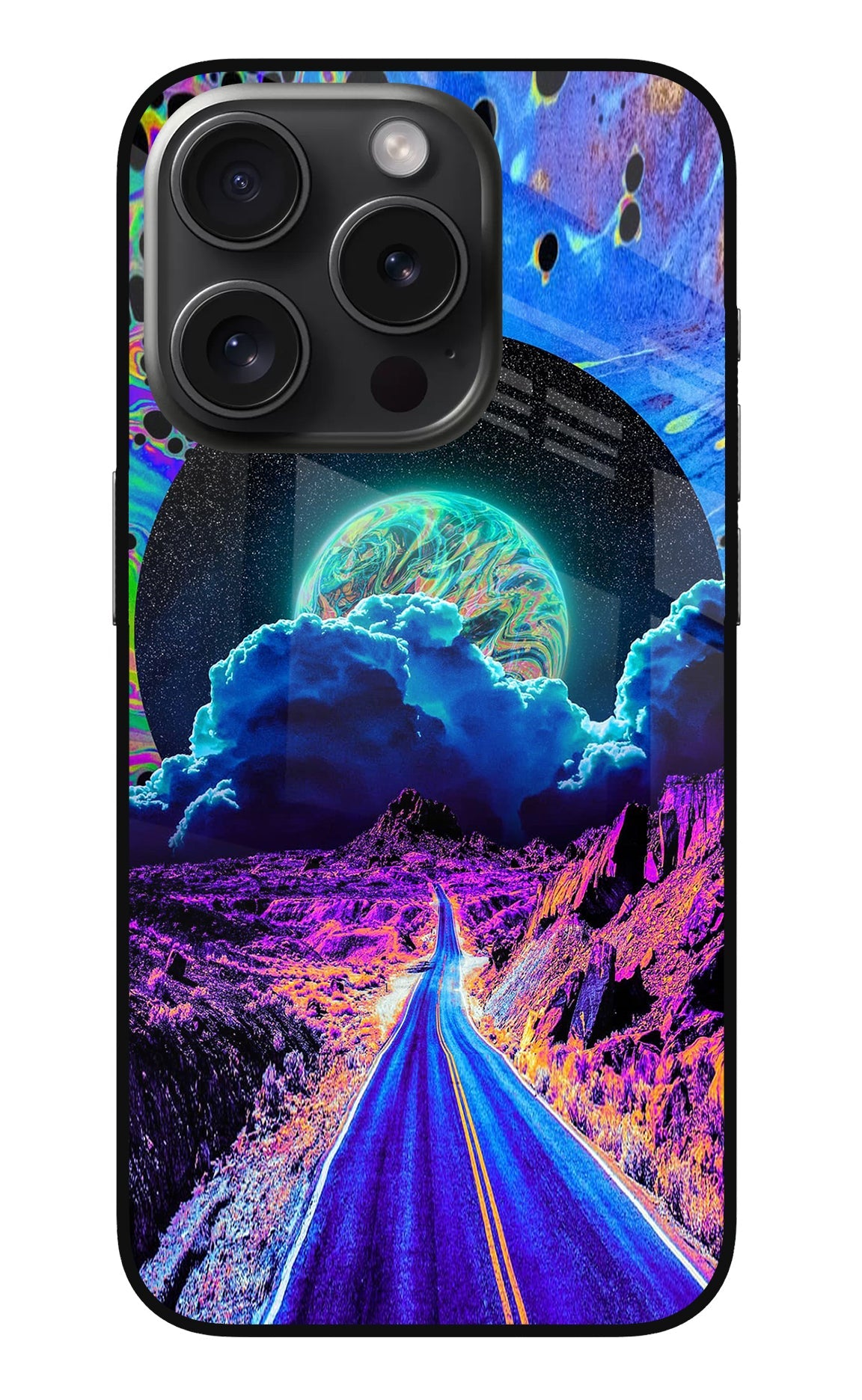 Psychedelic Painting iPhone 15 Pro Max Glass Case