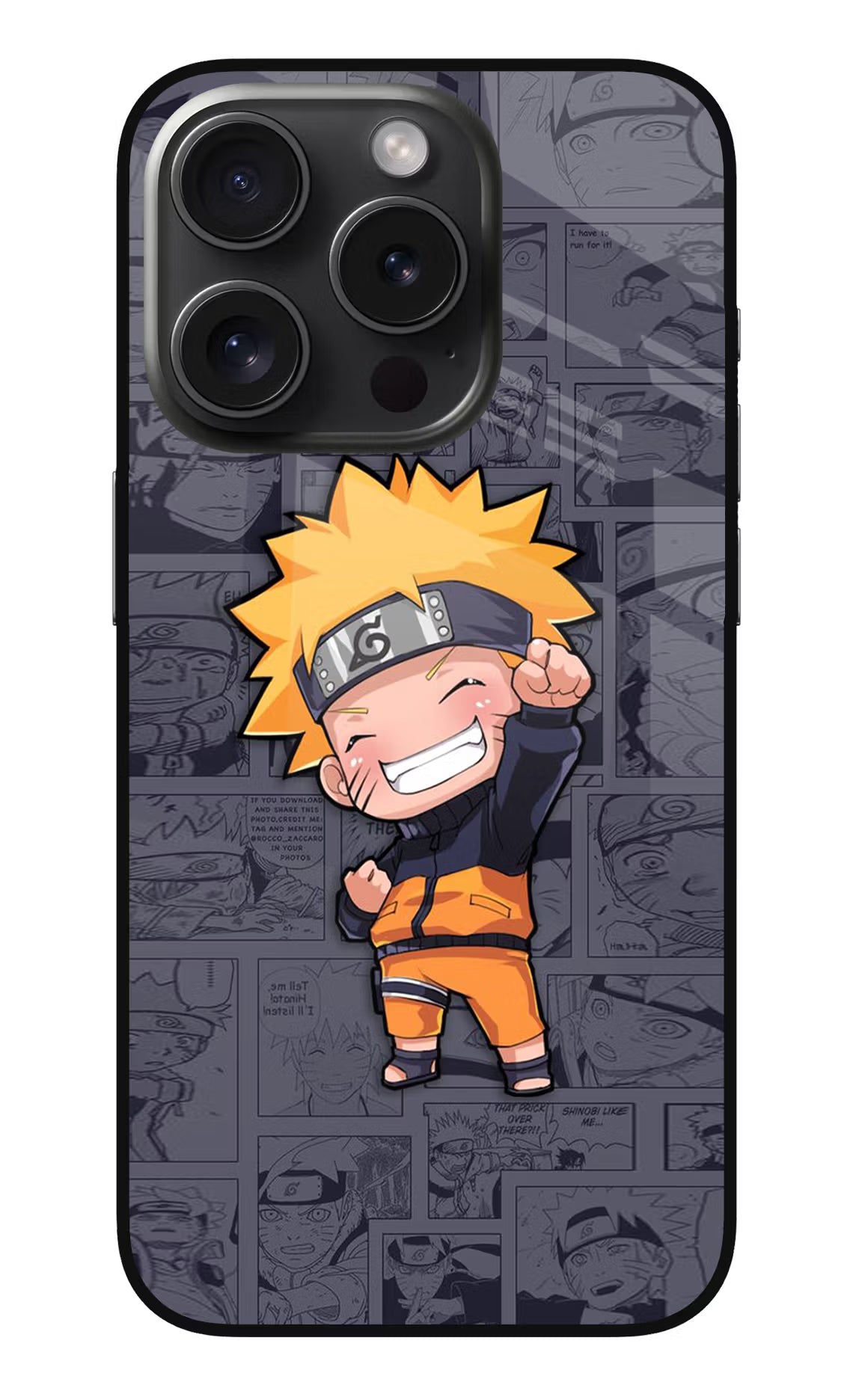 Chota Naruto iPhone 15 Pro Max Glass Case Back Cover by Casekaro