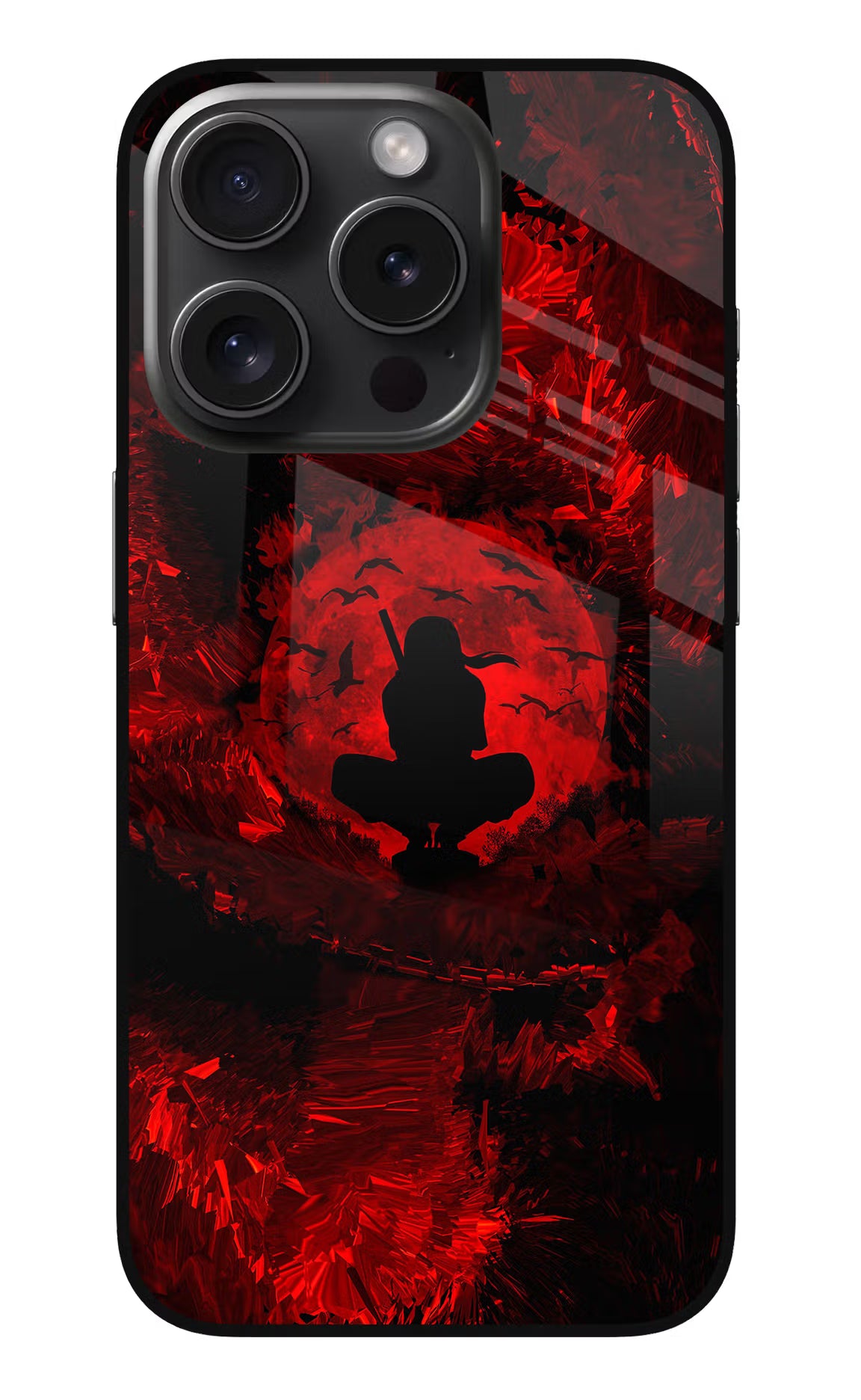 Itachi Uchiha iPhone 15 Pro Max Glass Case Back Cover by Casekaro