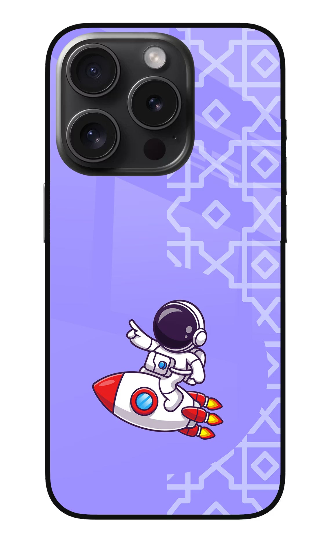 Cute Astronaut iPhone 15 Pro Max Glass Case Back Cover by Casekaro