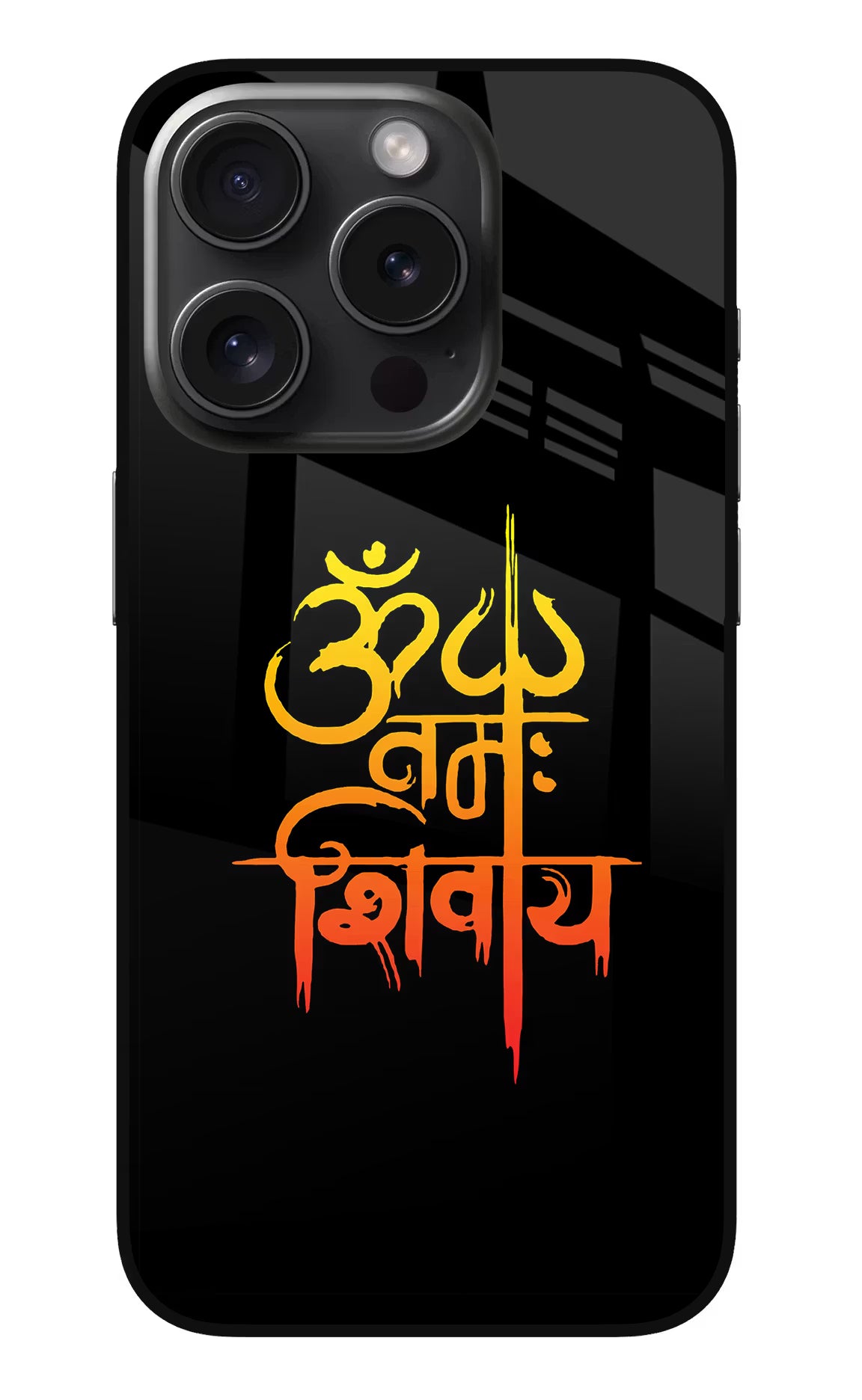 Om Namah Shivay iPhone 15 Pro Max Glass Case Back Cover by Casekaro