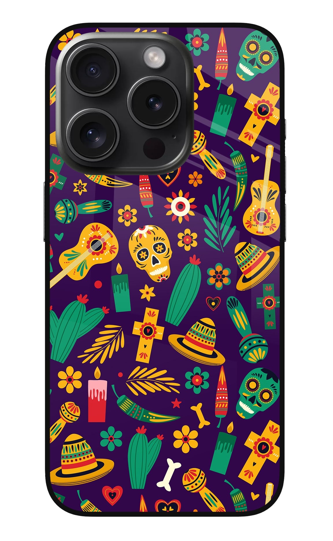 Mexican Artwork iPhone 15 Pro Max Glass Case