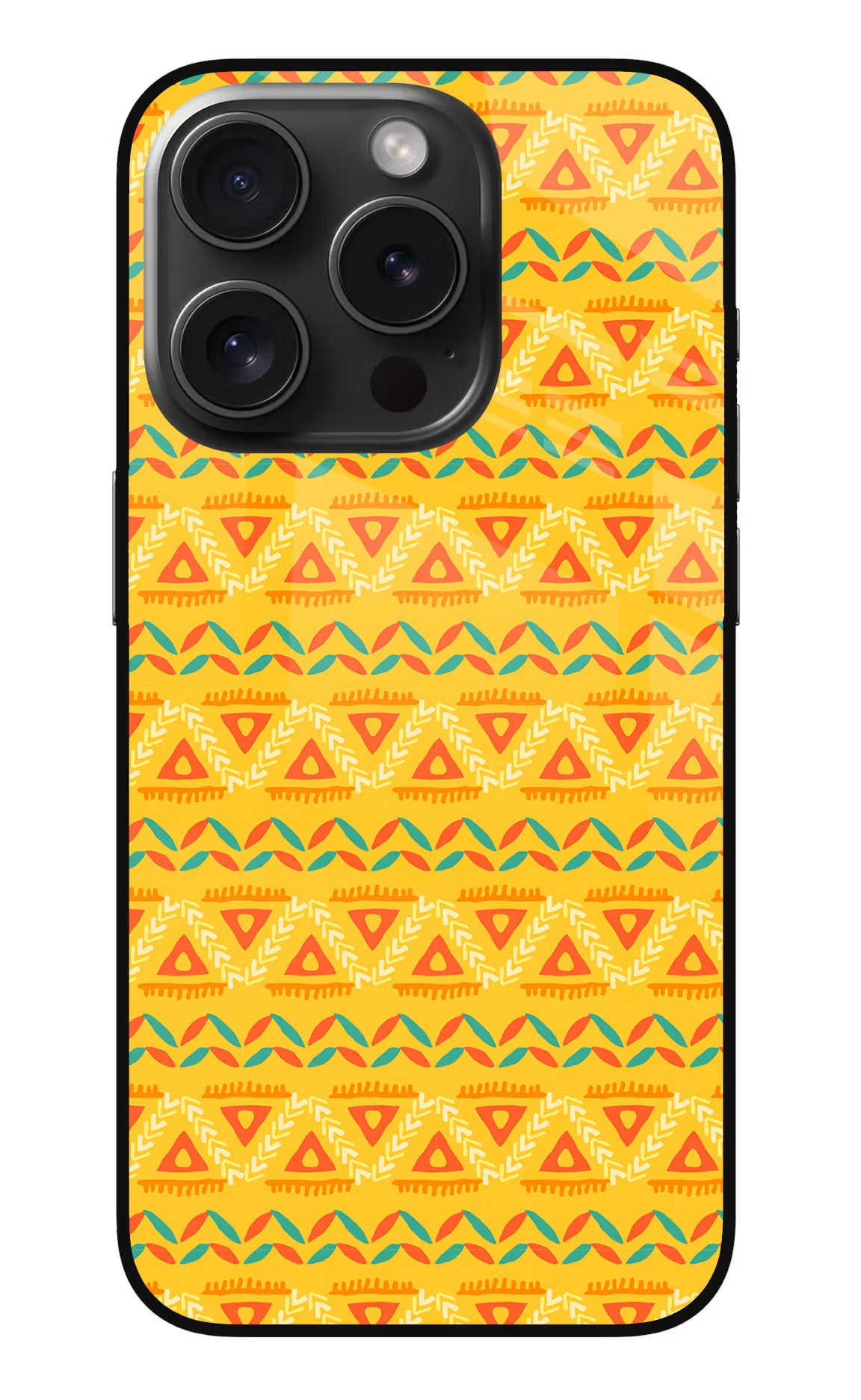 Tribal Pattern iPhone 15 Pro Max Glass Case Back Cover by Casekaro