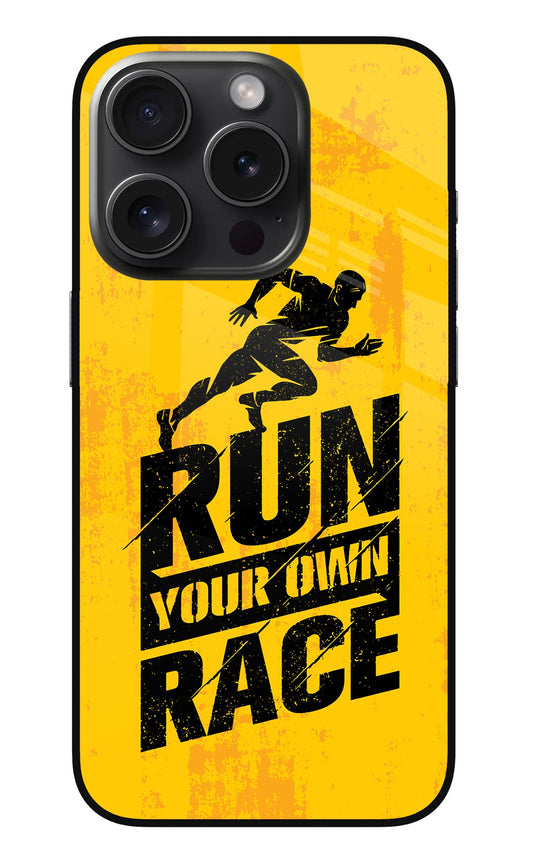 Run Your Own Race iPhone 15 Pro Max Glass Case