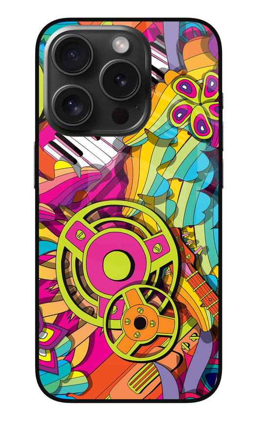 Music Doodle iPhone 15 Pro Max Glass Case