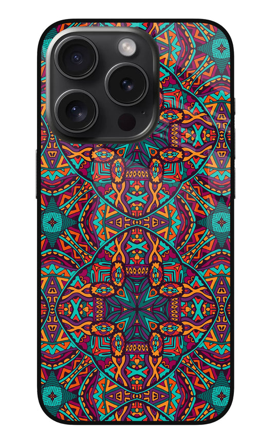 Colour Mandala iPhone 15 Pro Max Glass Case