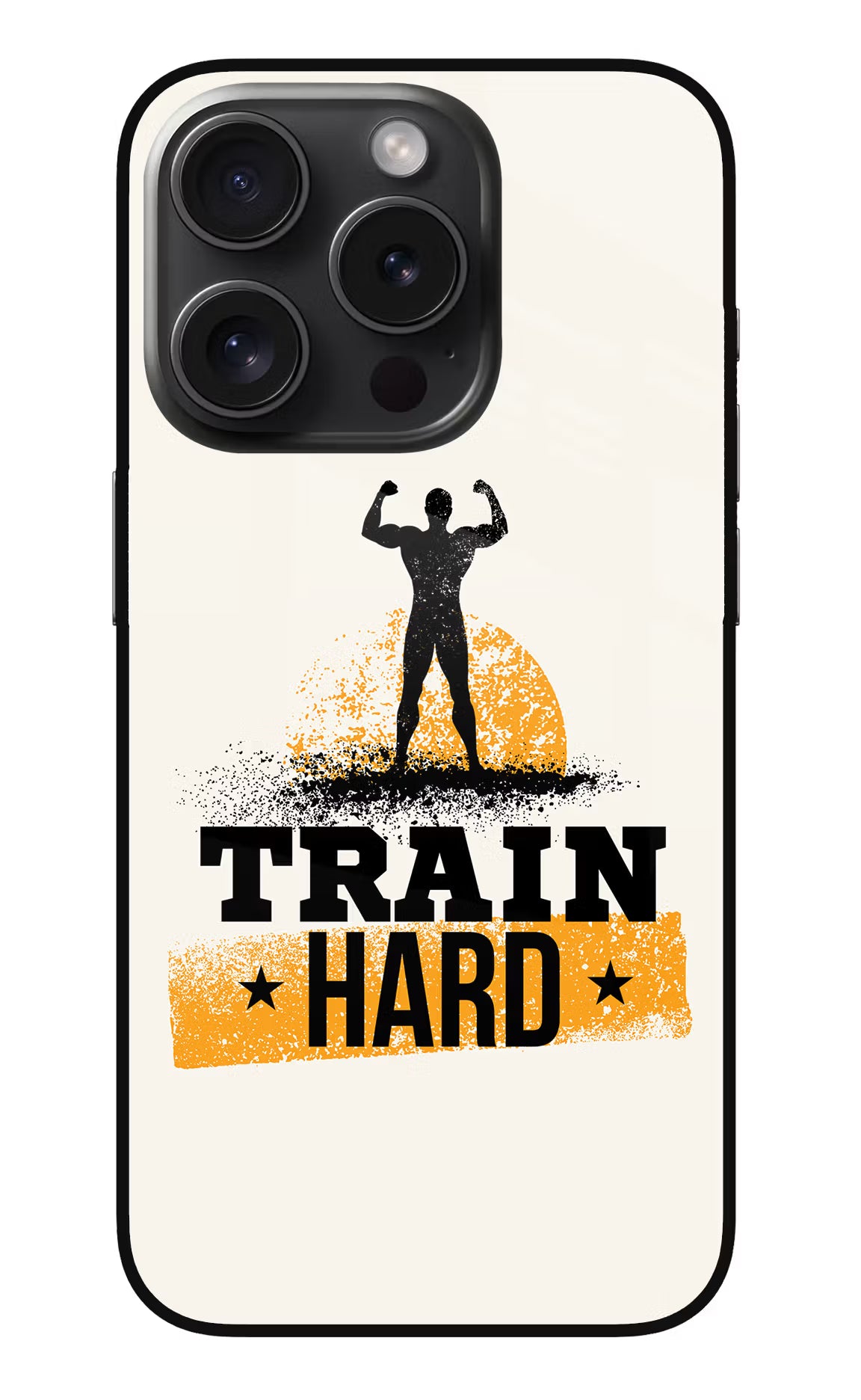 Train Hard iPhone 15 Pro Max Glass Case Back Cover by Casekaro