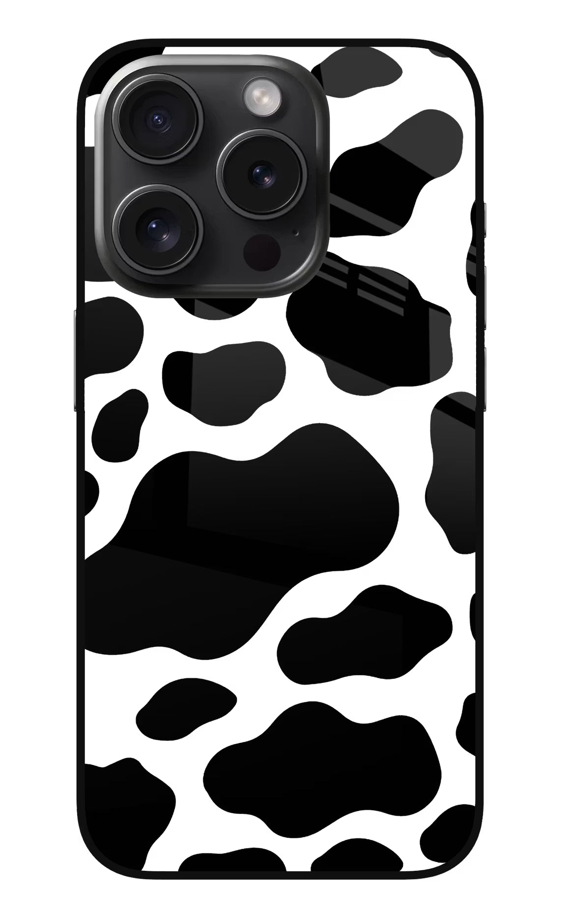 Cow Spots iPhone 15 Pro Max Glass Case Back Cover by Casekaro