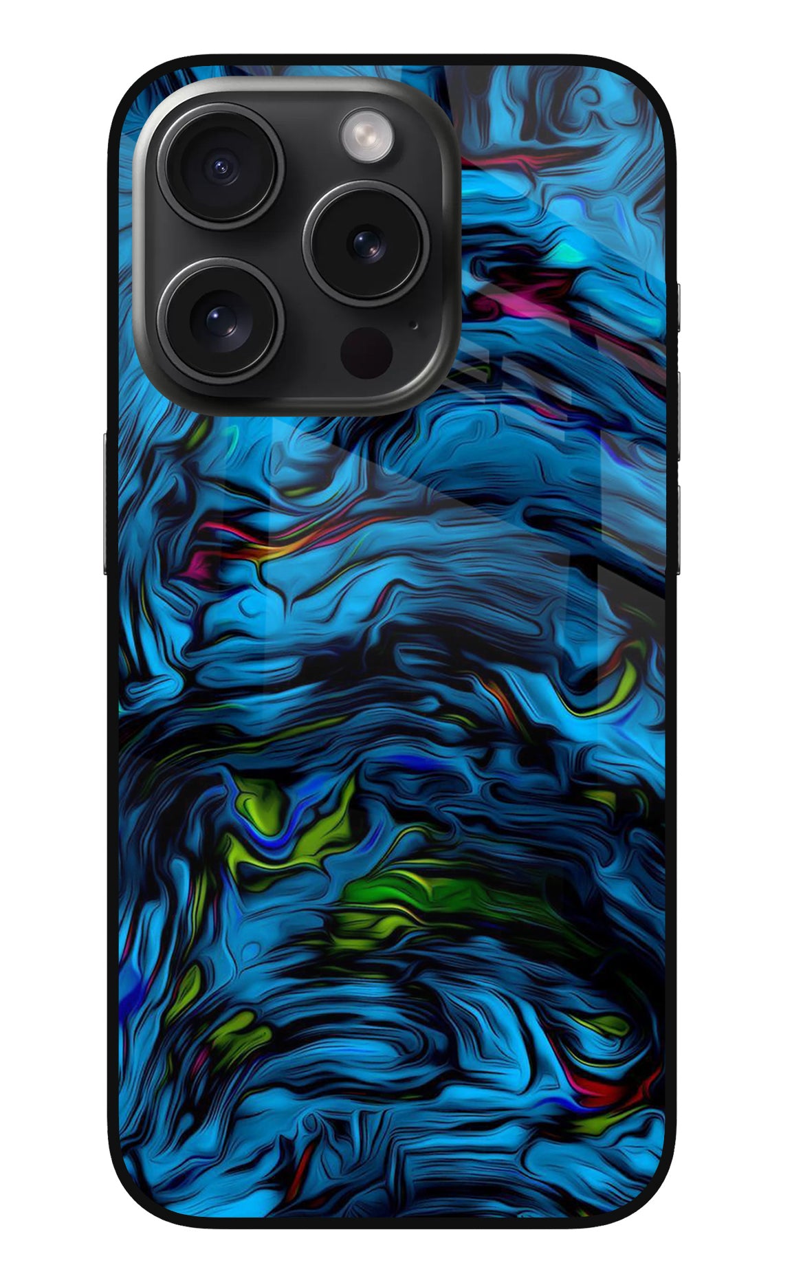 Dark Blue Abstract iPhone 15 Pro Max Glass Case