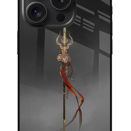 Shiv Trishul iPhone 15 Pro Max Glass Case