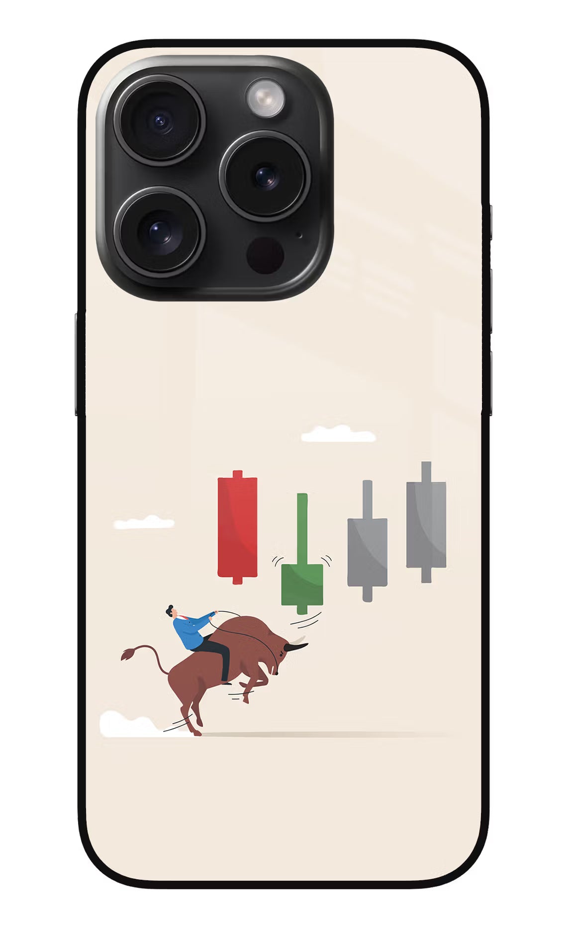 Bull Trading Momentum iPhone 15 Pro Max Glass Case Back Cover by Casekaro