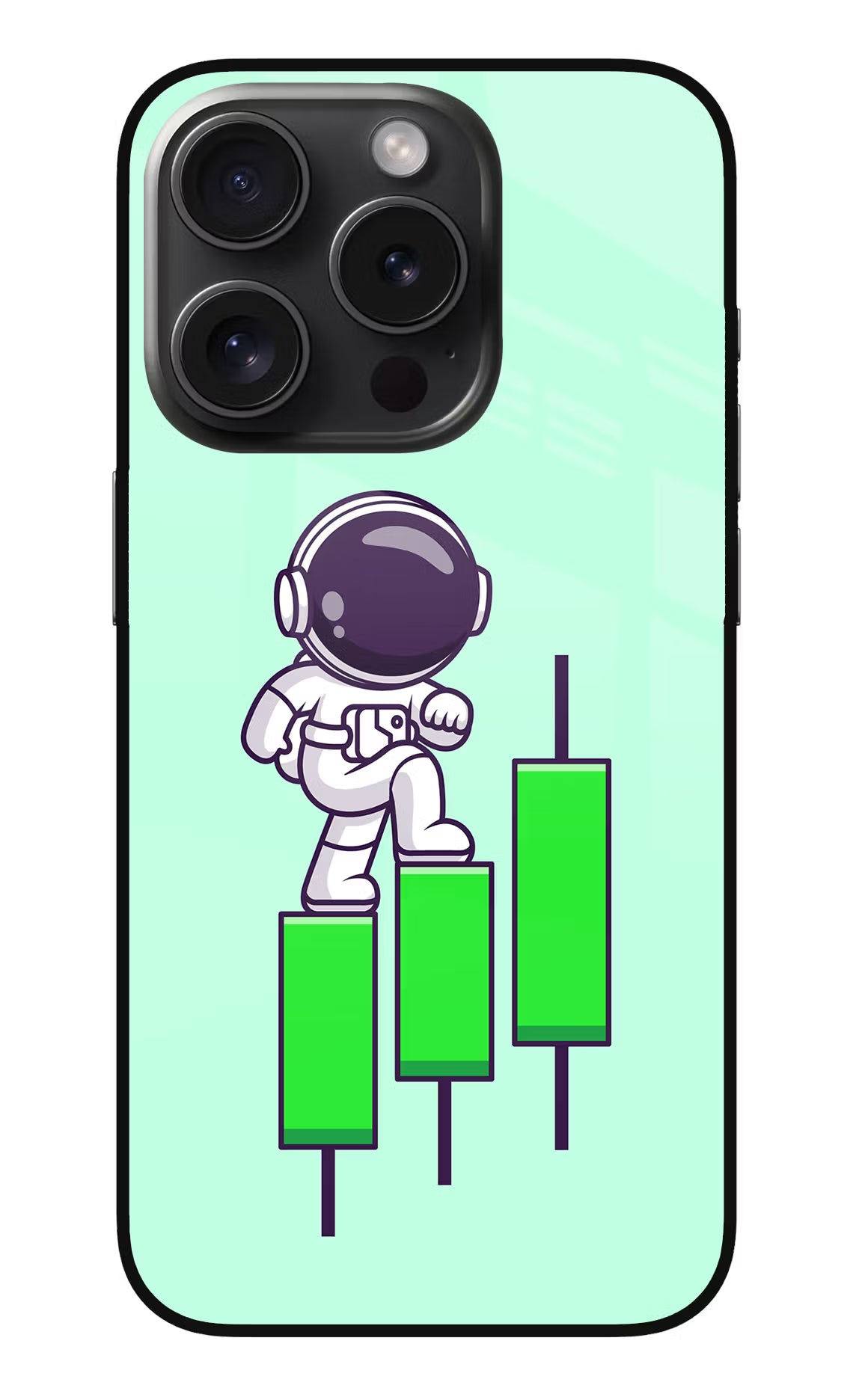 Astronaut Trader iPhone 15 Pro Max Glass Case Back Cover by Casekaro