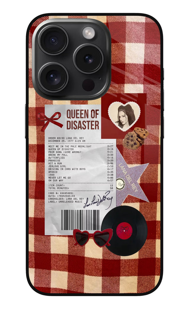 Queen of Disaster iPhone 15 Pro Max Glass Case