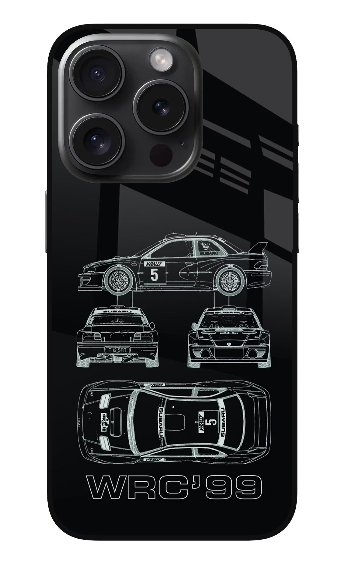 WRC'99 iPhone 15 Pro Max Glass Case Back Cover by Casekaro