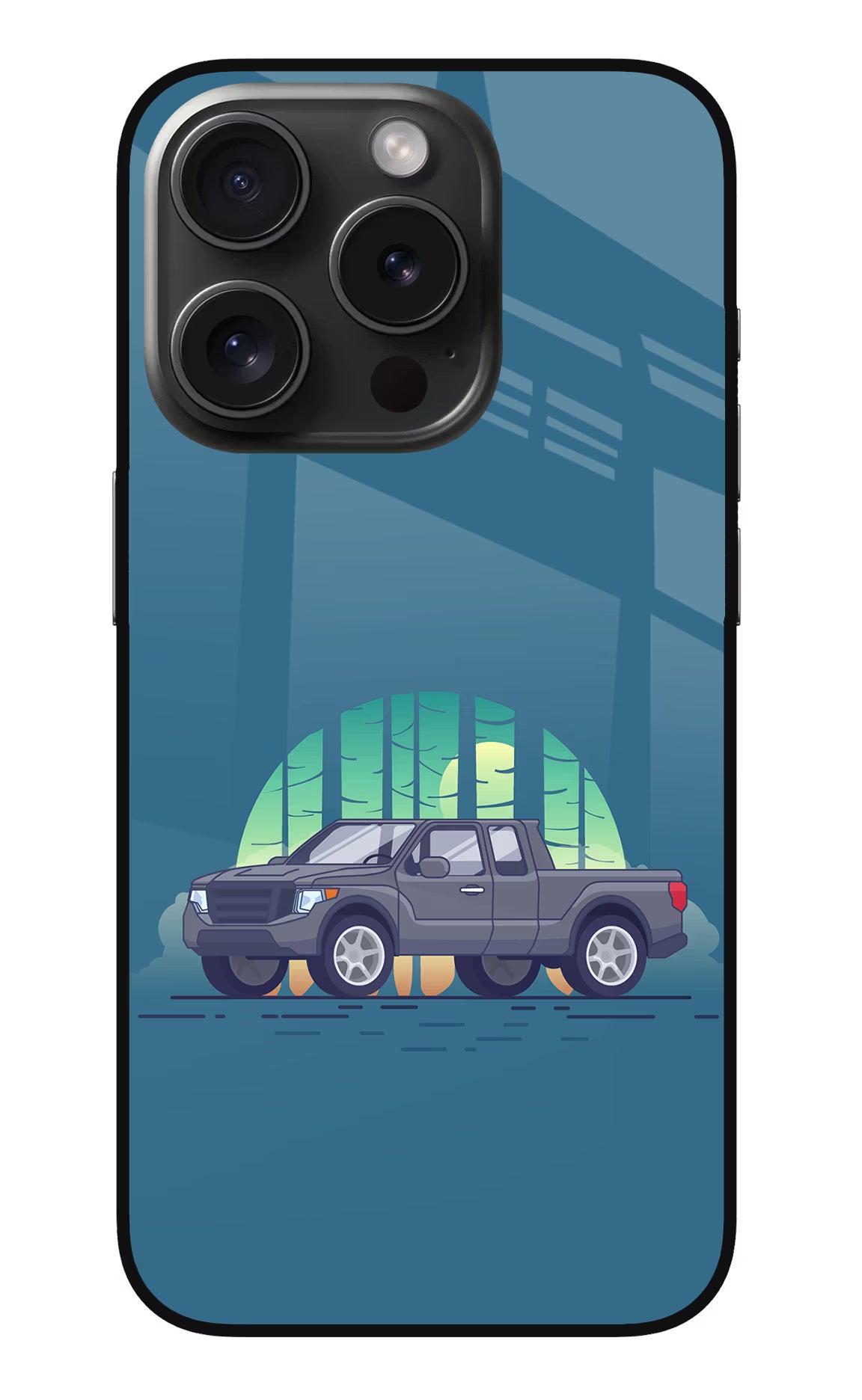 Retro Garage Vibe iPhone 15 Pro Max Glass Case Back Cover by Casekaro