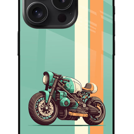 Striped Moto Drift iPhone 15 Pro Max Glass Case