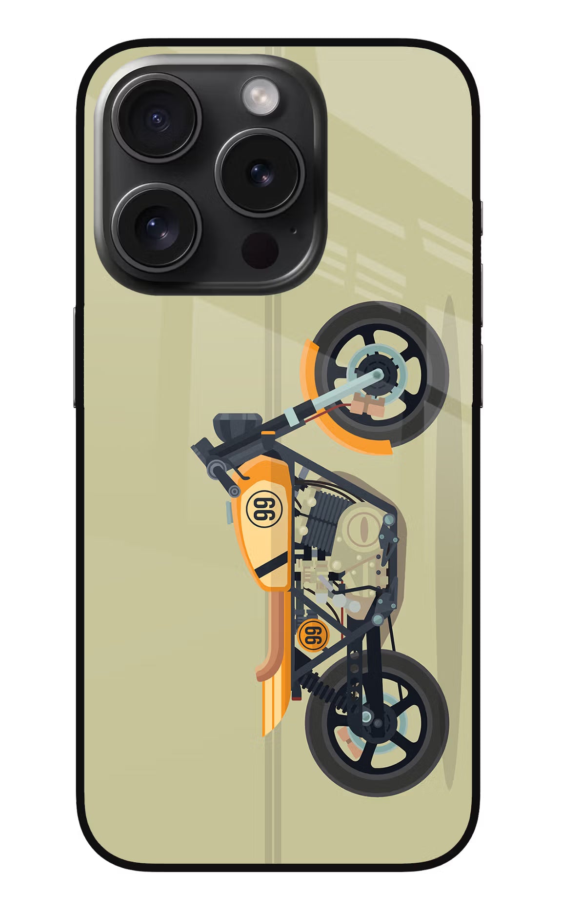 Vertical Speedster iPhone 15 Pro Max Glass Case Back Cover by Casekaro