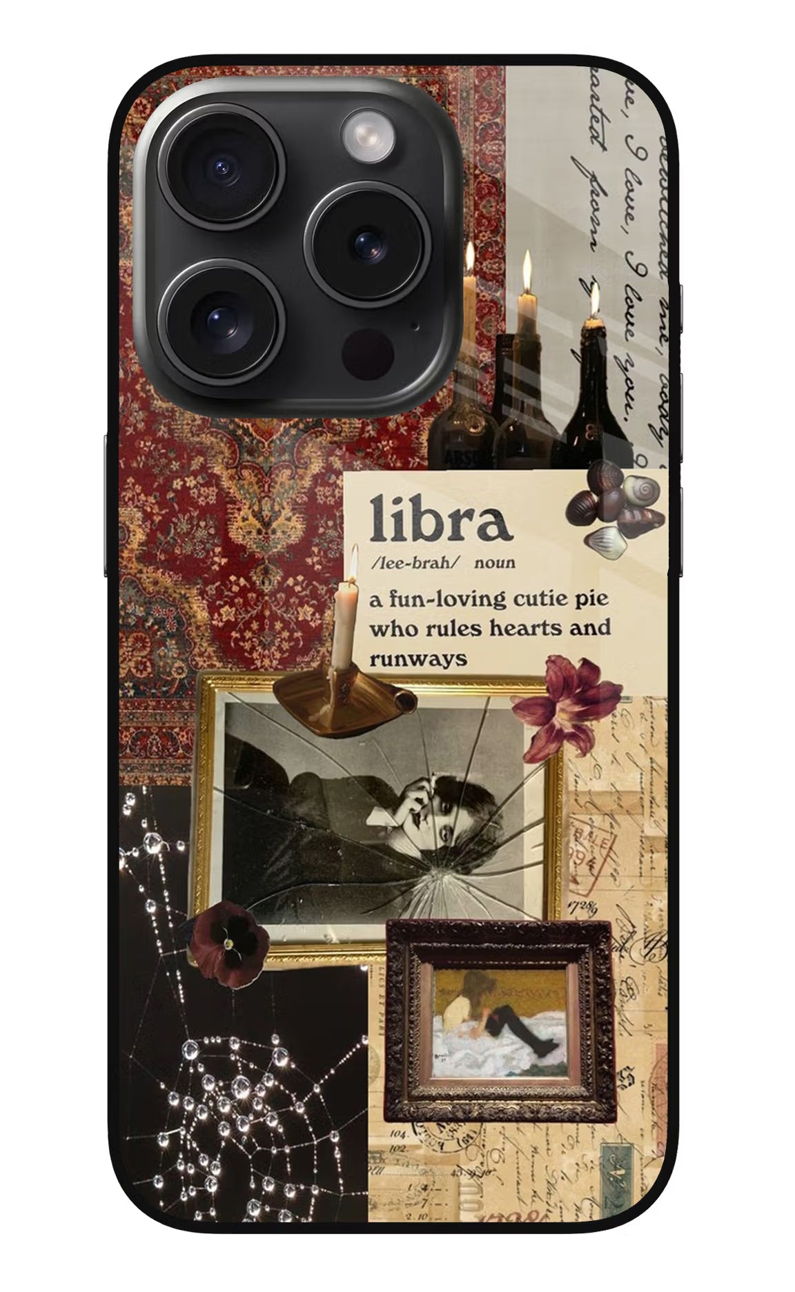 Libra Zodiac iPhone 15 Pro Max Glass Case Back Cover by Casekaro