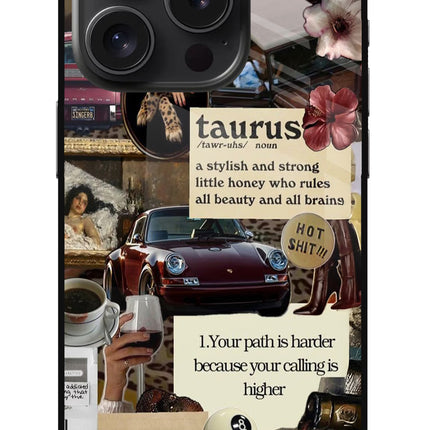 Taurus Zodiac iPhone 15 Pro Max Glass Case