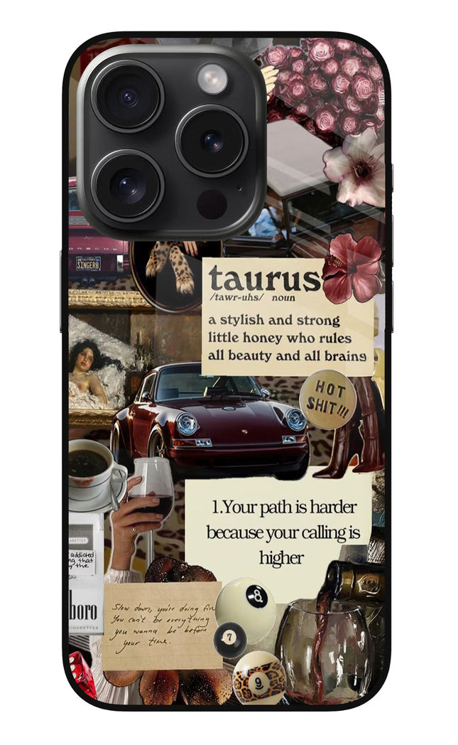Taurus Zodiac iPhone 15 Pro Max Glass Case