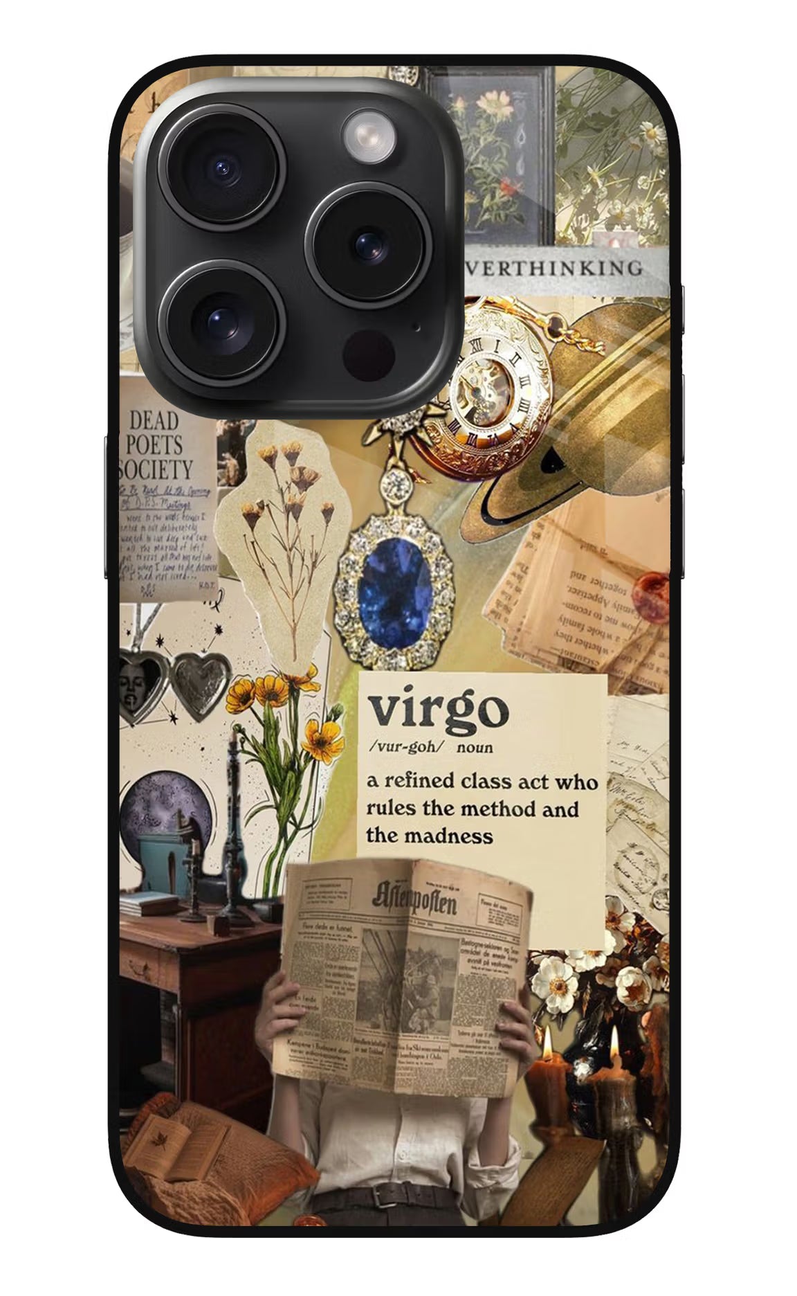 Virgo Zodiac iPhone 15 Pro Max Glass Case Back Cover by Casekaro