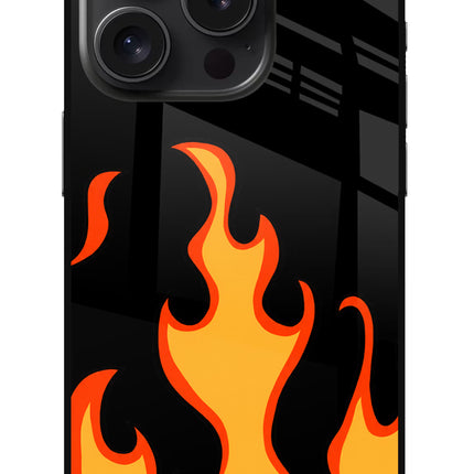 Fired Up – Black iPhone 15 Pro Max Glass Case
