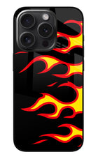 Side Sweep Flames iPhone 15 Pro Max Glass Case