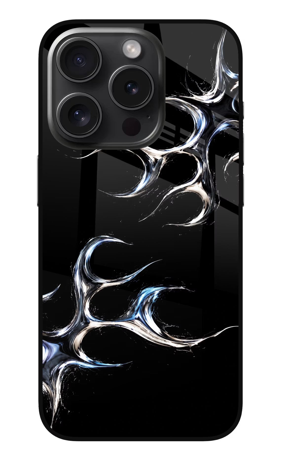 Chrome Tribal iPhone 15 Pro Max Glass Case