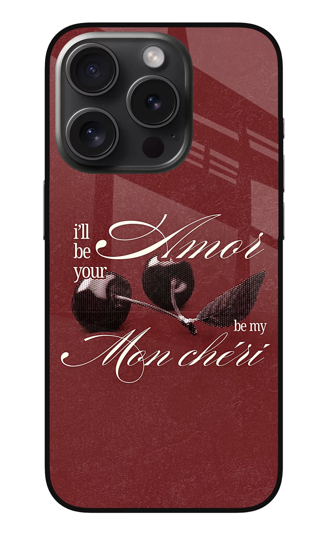 Velvet Cherry iPhone 15 Pro Max Glass Case