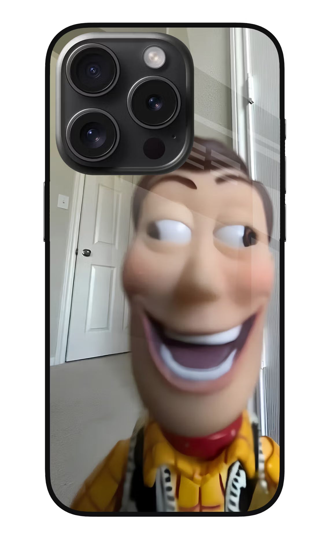 Side Eye Woody iPhone 15 Pro Max Glass Case
