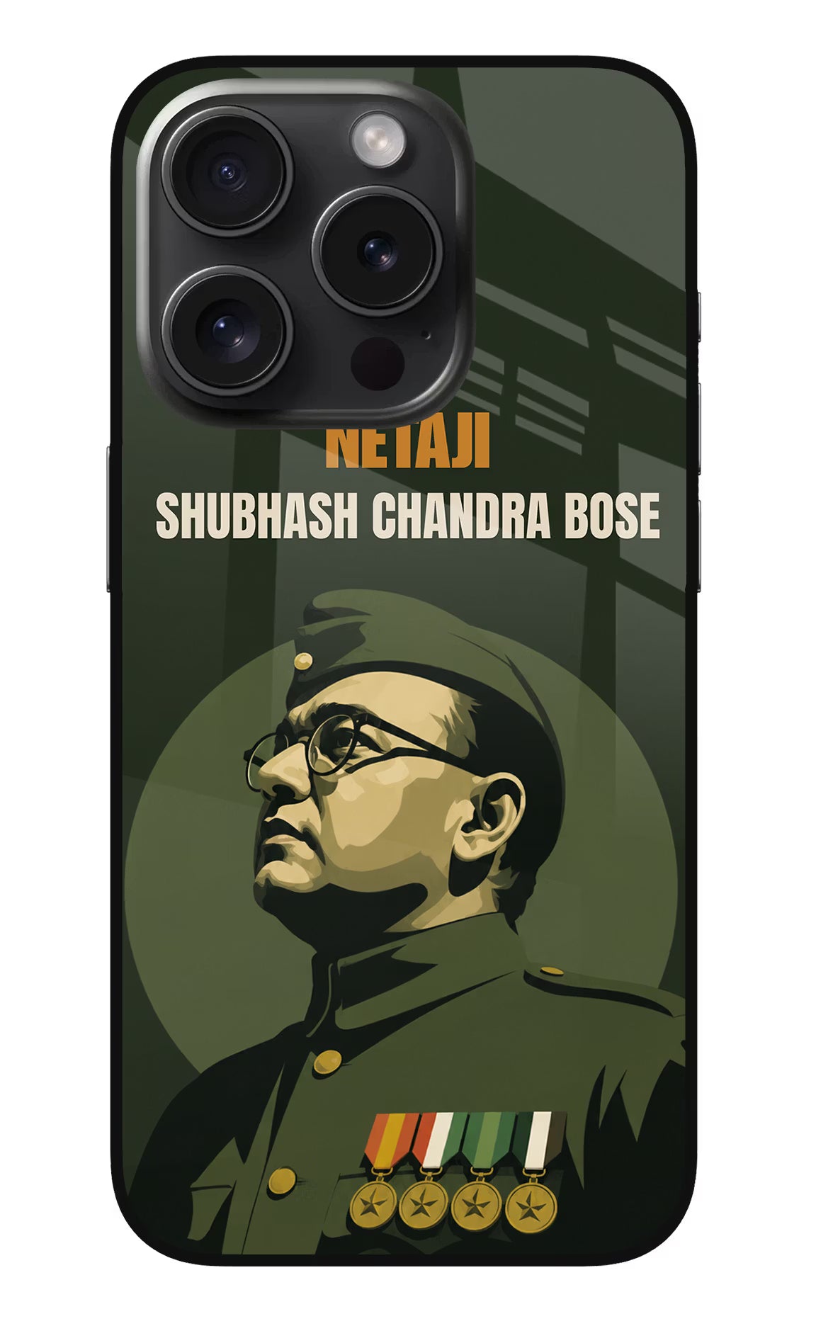 Netaji Legacy iPhone 15 Pro Max Glass Case