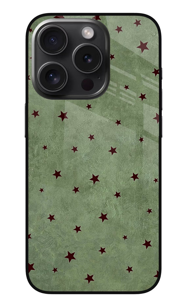 Green Stars iPhone 15 Pro Max Glass Case